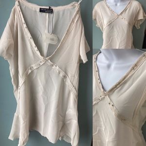 Brand New Zara W&B Collection flowy top with rivet details